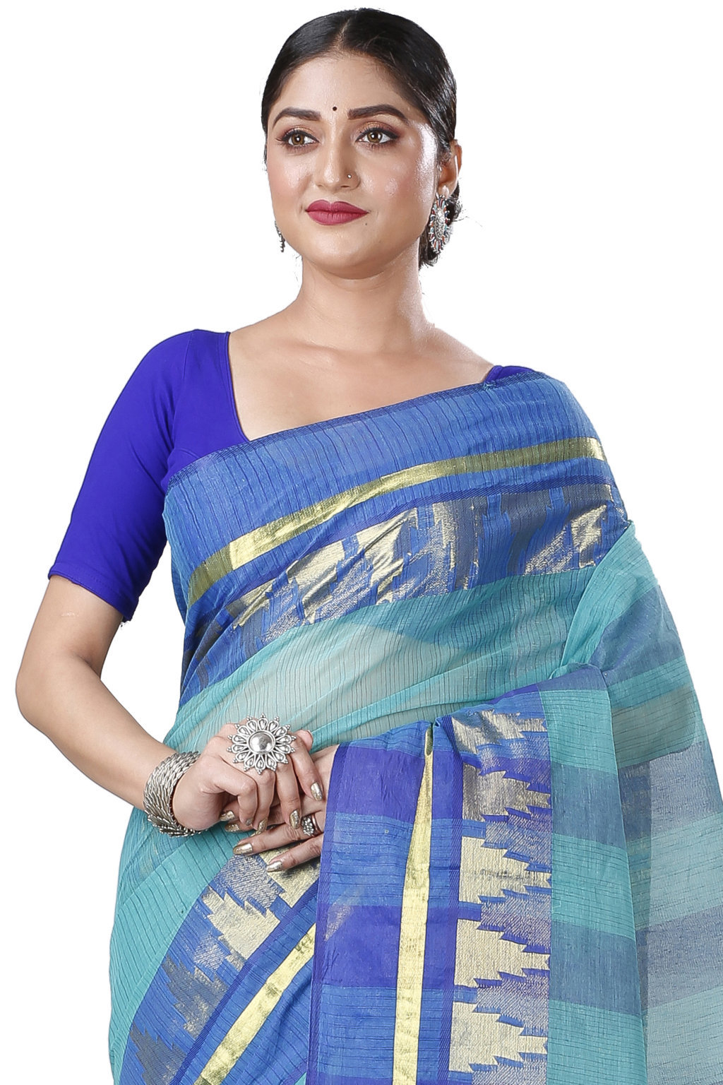 See Green Pure Cotton Vrinda Tant Saree (1091)